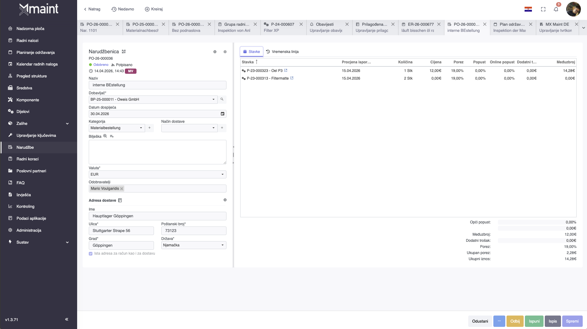 Approvals and purchase orders